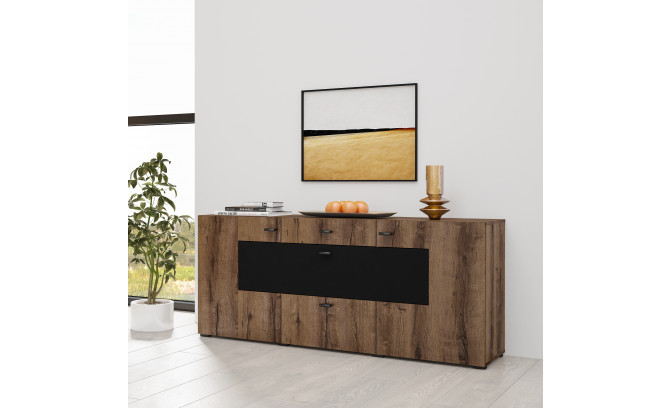 Комод COBY 247JMB26 2D2S Dąb Monastery/Czarny Onyks